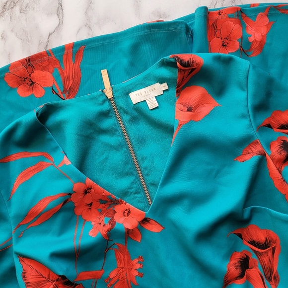 🍒EUC🍒 TED BAKER VIBRANT BLOOM SKATER DRES - Picture 8 of 8